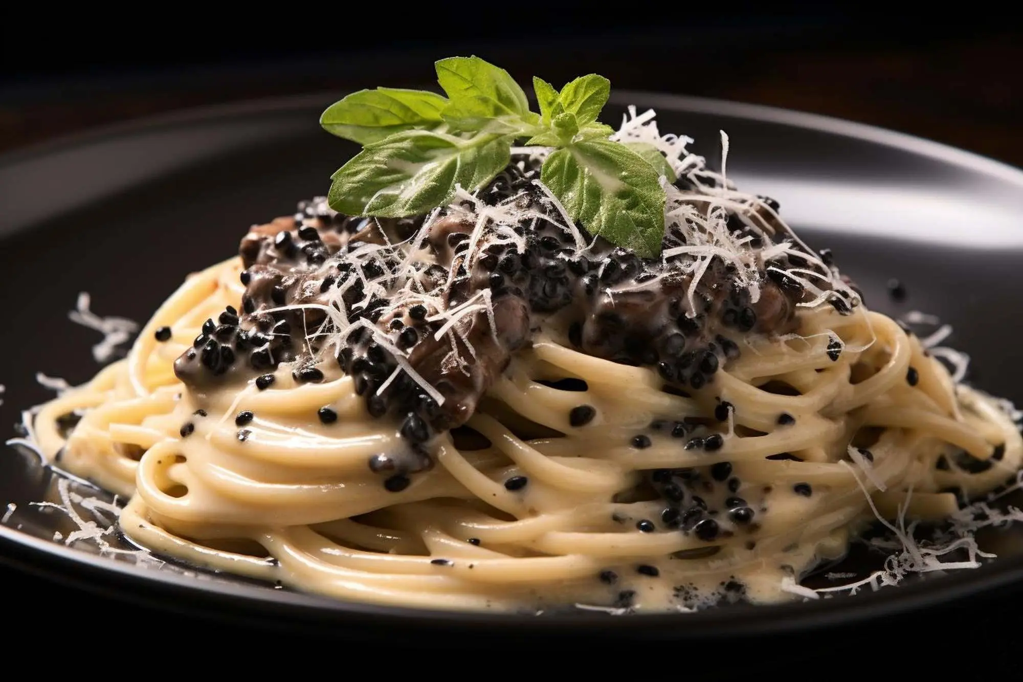 Plato de pasta con trufas